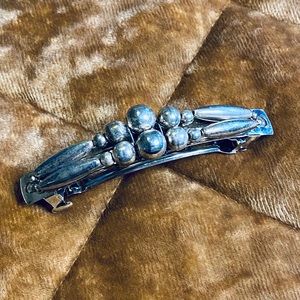 Silver beaded clip in hair barrett